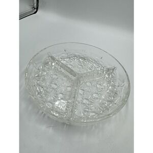 Luxhem Veropa Cut Crystal Relish Dish Vintage Made In France